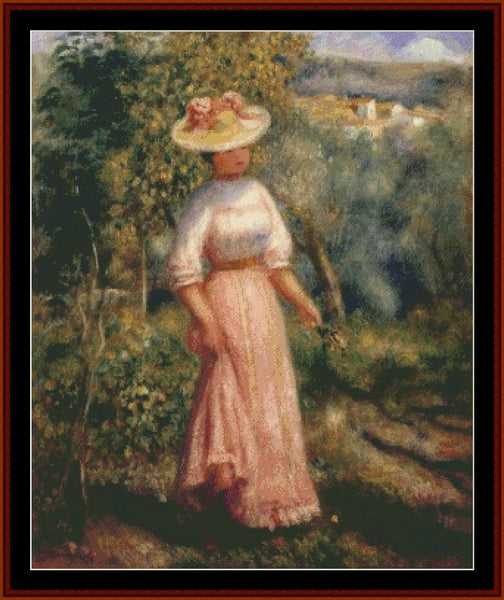 Young Woman in the Field - Renoir cross stitch pattern