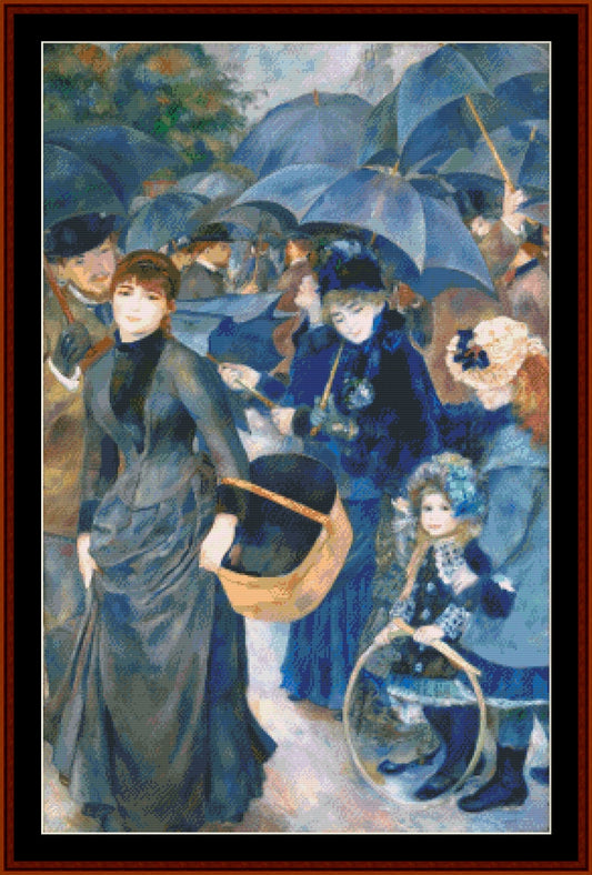 The Umbrellas - Renoir pdf cross stitch pattern