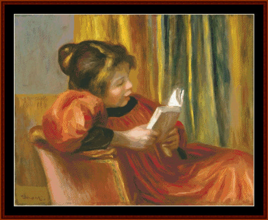 Girl Reading - Renoir cross stitch pattern