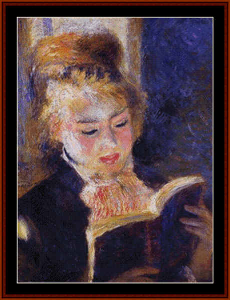 Woman Reading - Renoir cross stitch pattern
