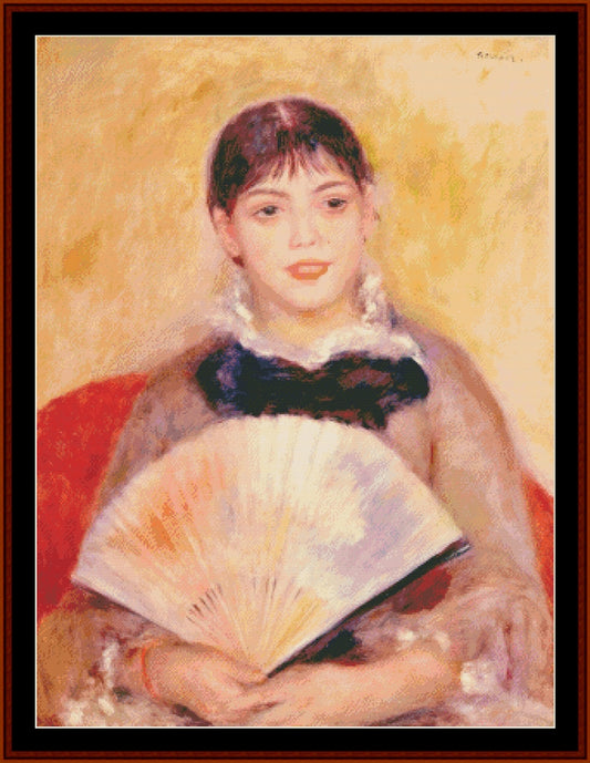Girl with Fan - Renoir cross stitch pattern