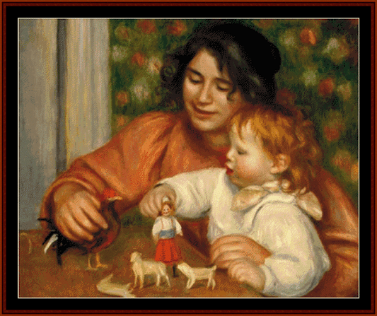 Girl with Toys - Renoir cross stitch pattern