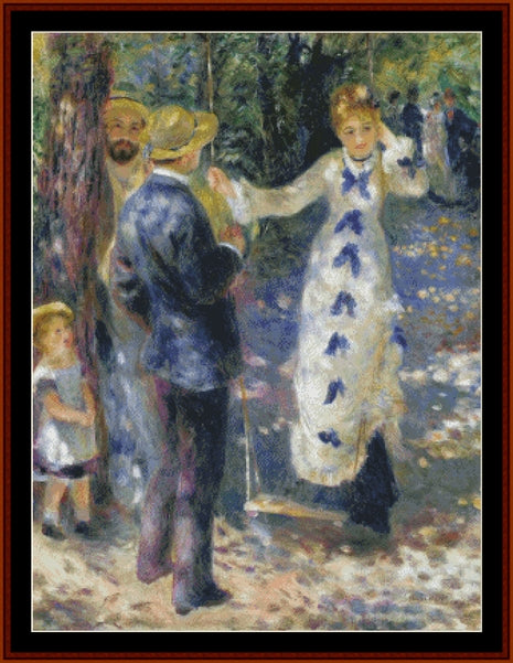 The Swing - Pierre-Auguste Renoir pdf cross stitch pattern