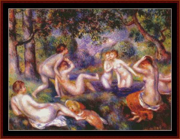 Bathers in the Forest - Renoir cross stitch pattern