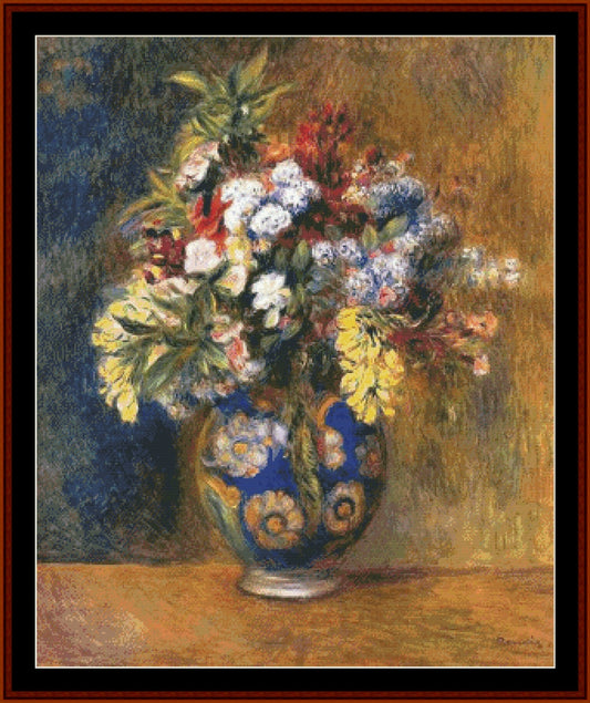 Flowers in a Vase, 1878 - Renoir pdf cross stitch pattern