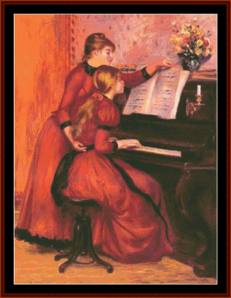 The Piano Lesson - Renoir cross stitch pattern