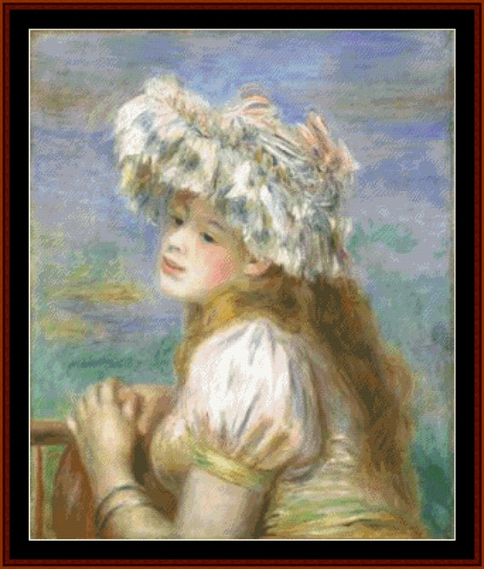 Girl in a Lace Hat - Renoir cross stitch pattern