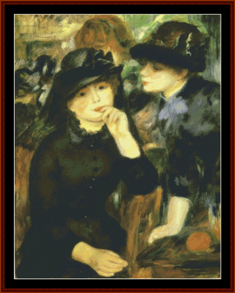 Two Girls in Black - Renoir cross stitch pattern