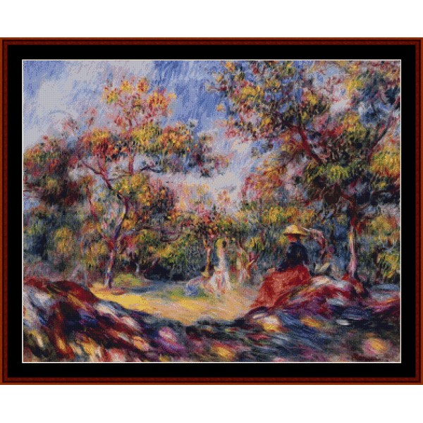 Woman in a Landscape - Renoir cross stitch pattern