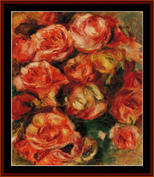 Bouquet of Roses III - Renoir cross stitch pattern