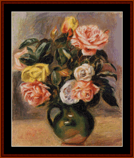 Bouquet of Roses (Small) - Renoir cross stitch pattern