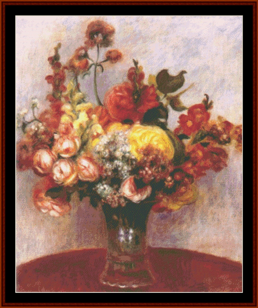 Flowers in a Vase - Renoir cross stitch pattern