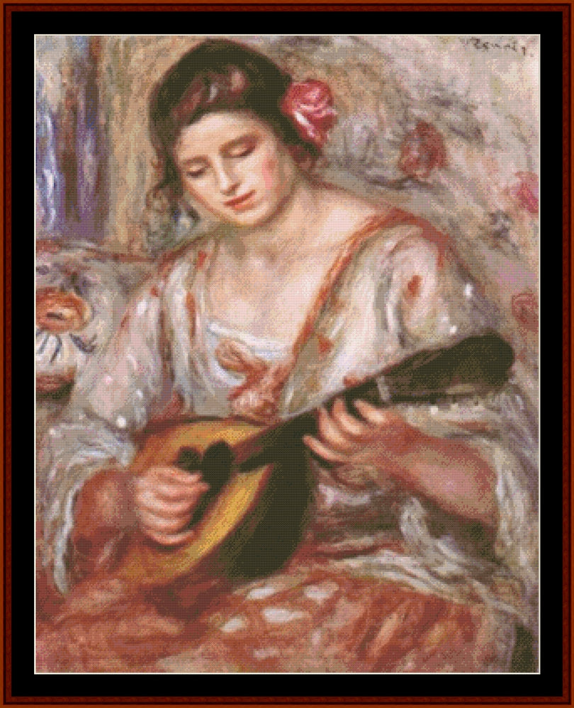 Girl with a Mandolin - Renoir cross stitch pattern