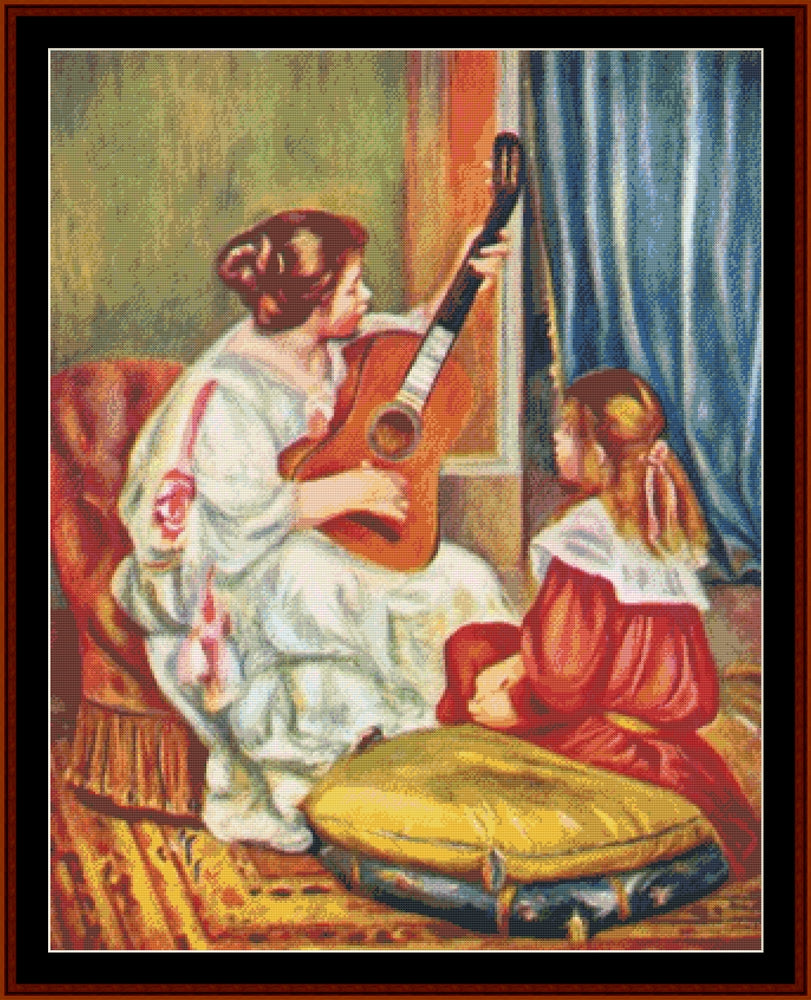 Woman with a Guitar - Renoir cross stitch pattern