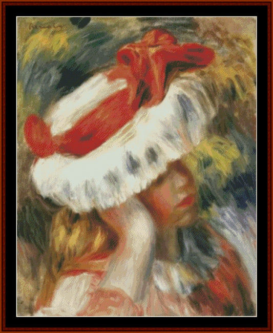 Young Girl with Hat - Renoir cross stitch pattern