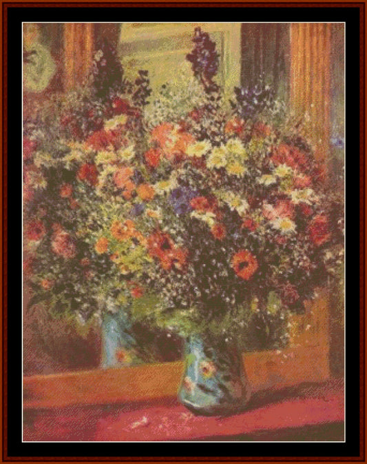 Bouquet with Mirror, 1877 - Renoir cross stitch pattern