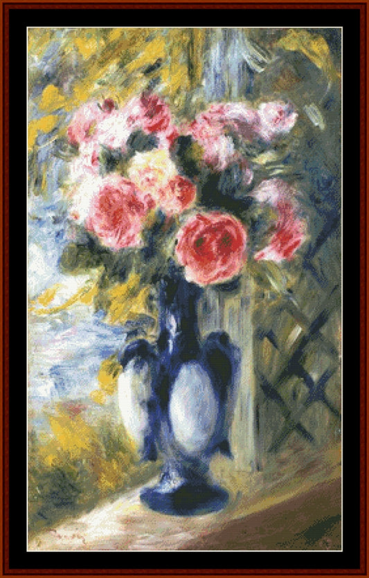 Roses in Blue Vase, 1892 - Renoir cross stitch pattern
