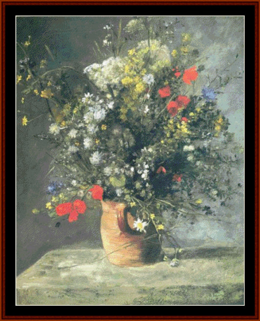 Flowers in a Vase II - Renoir cross stitch pattern