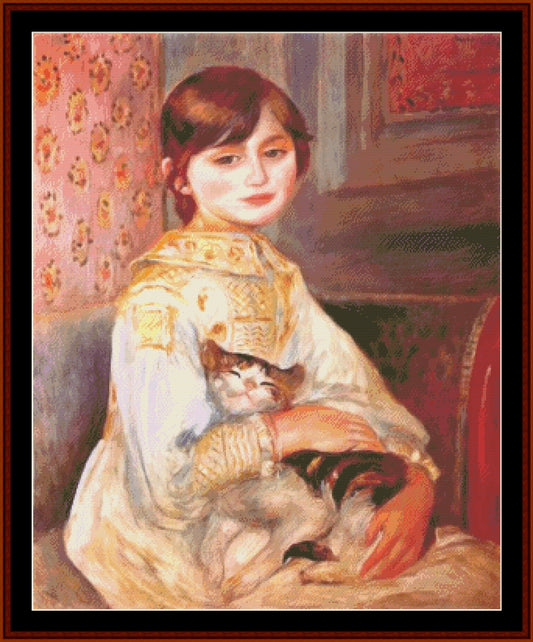 Child with Cat - Renoir cross stitch pattern