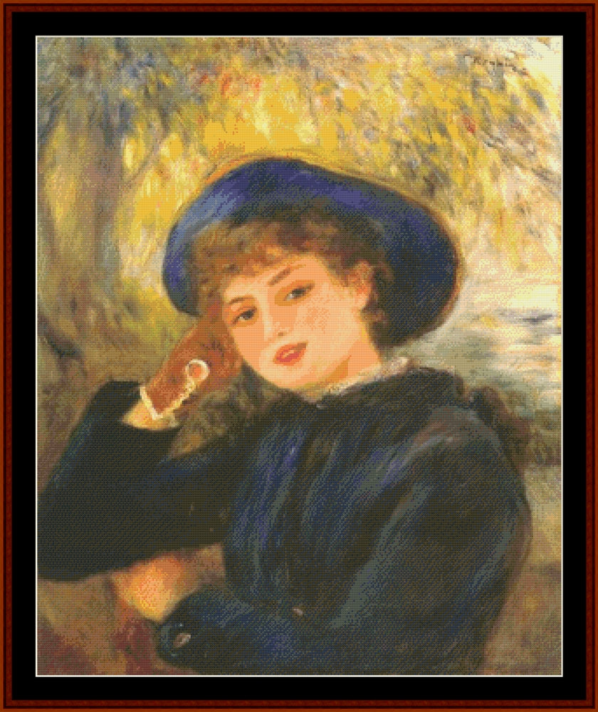 Woman Leaning on Elbow - Renoir cross stitch pattern