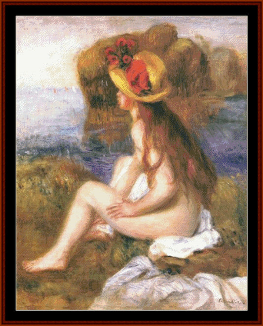 Nude in Straw Hat - Renoir cross stitch pattern