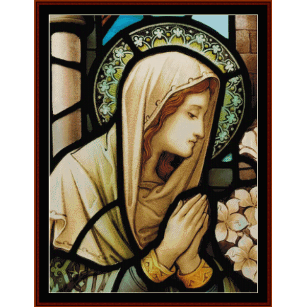 Stained Glass Mary cross stitch pattern