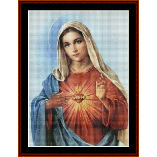 Immaculate Heart of Mary - Religious pdf cross stitch pattern