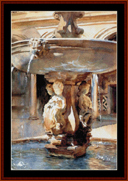 Spanish Fountain - J.S. Sargent cross stitch pattern