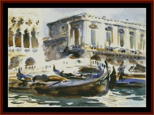 Venice, the Prison - John Singer Sargent pdf cross stitch pattern