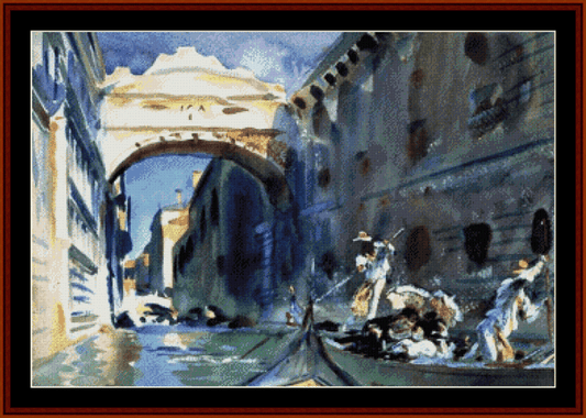 Bridge of Sighs - J.S. Sargent cross stitch pattern