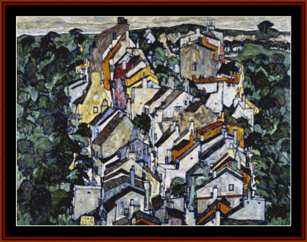 The Old City III - Egon Schiele cross stitch pattern