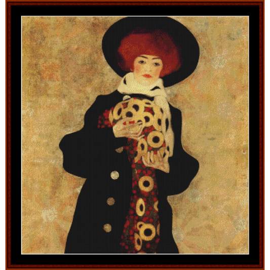 Woman with Black Hat - Egon Schiele cross stitch pattern