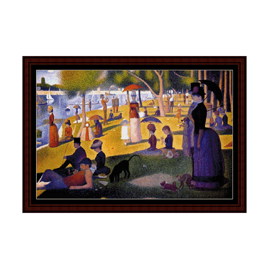 Sunday Afternoon in Park (Large) - Georges Seurat cross stitch pattern