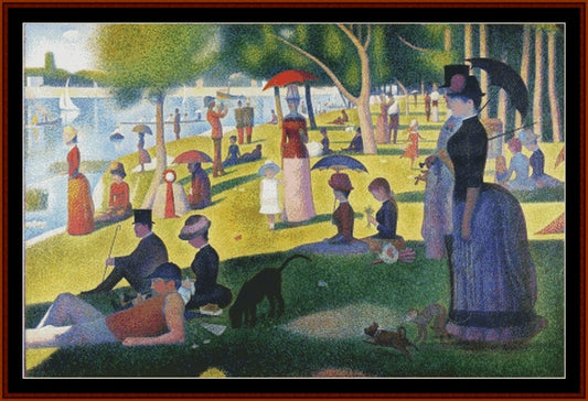 Sunday Afternoon in the Park III - Georges Seurat pdf cross stitch pattern