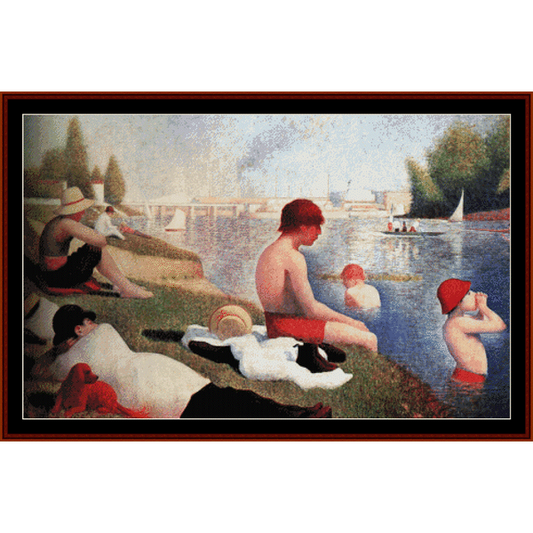 Bathing at Asnieres - Georges Seurat cross stitch pattern