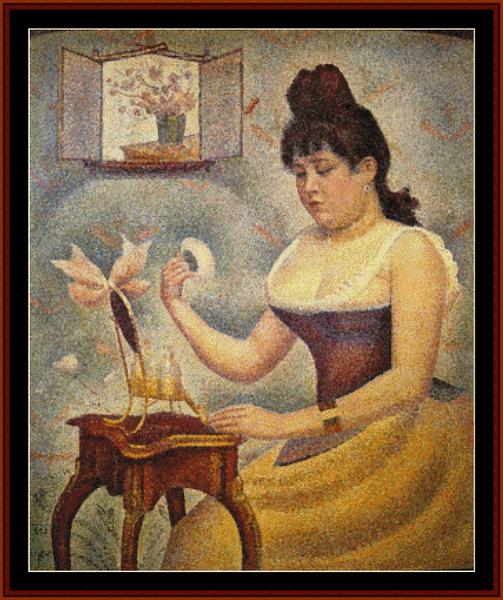 Woman Powdering - Georges Seurat cross stitch pattern