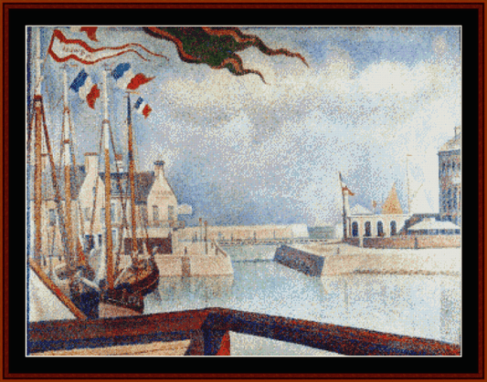 Sunday at Port Bessin, 1888 - Georges Seurat cross stitch pattern