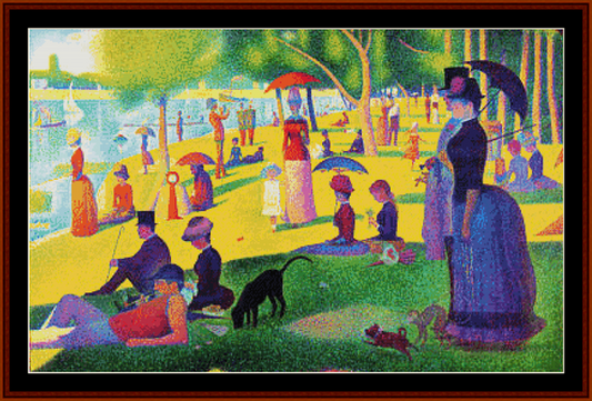 Sunday Afternoon in the Park II - Georges Seurat cross stitch pattern