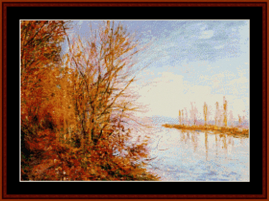 Woods at Roches-Courtaut - Alfred Sisley cross stitch pattern