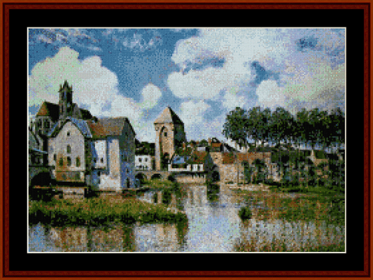 Moret Sur Loing - Alfred Sisley cross stitch pattern