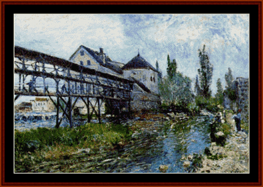 Provencer's Mill at Moret - Alfred Sisley cross stitch pattern