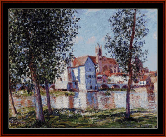 Moret Sur Loing, 1888- Alfred Sisley cross stitch pattern