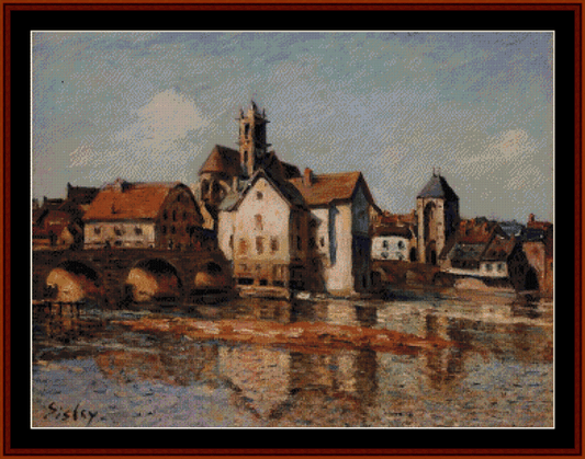 The Moret Bridge - Alfred Sisley cross stitch pattern