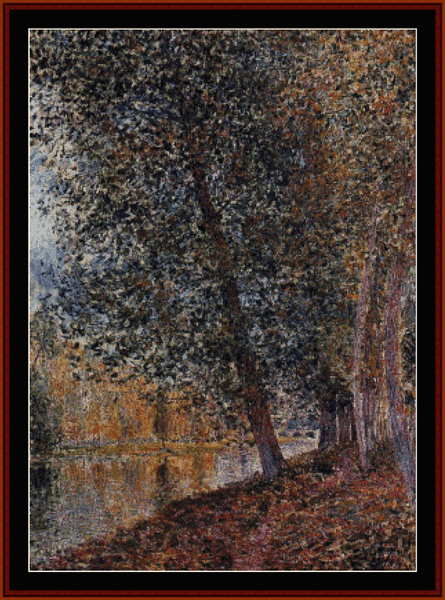 Banks of the Loing, Autumn - Alfred Sisley cross stitch pattern