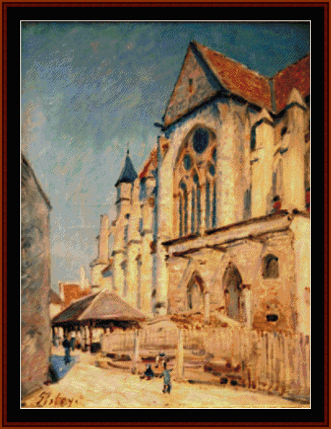 Eglise de Moret - Alfred Sisley cross stitch pattern