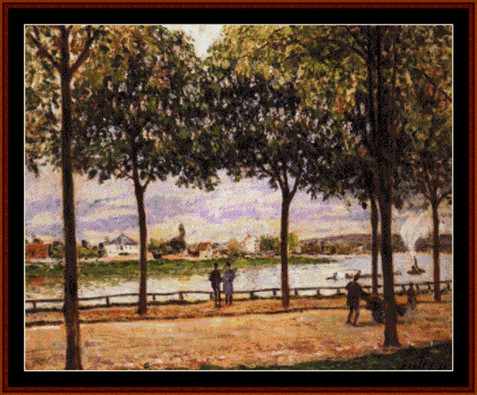 Promenade of Chestnut Trees, 1878 - Alfred Sisley cross stitch pattern