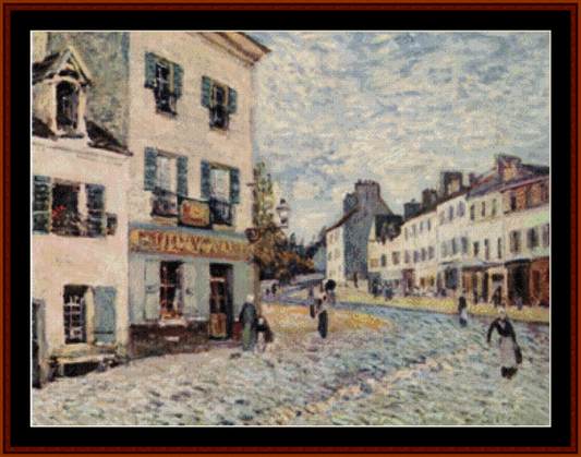 Street in Marly - Alfred Sisley cross stitch pattern