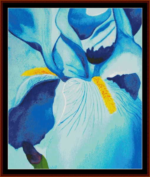 Blue Iris - Floral pdf cross stitch pattern