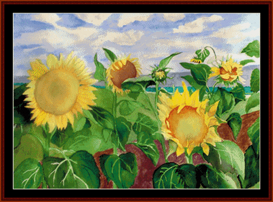 Sunflowers pdf cross stitch pattern