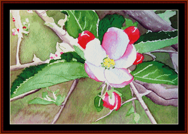 Apple Blossoms pdf cross stitch pattern